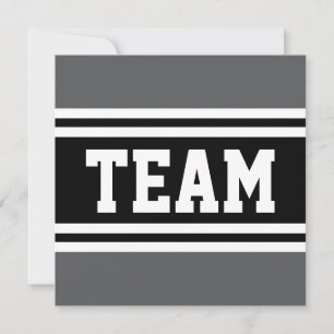 TEAM Grått Black White Athletic Tävla Rand Meddelande