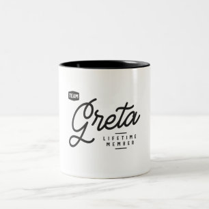 Team Greta-livstidsmedlem Personlig Namn Två-Tonad Mugg