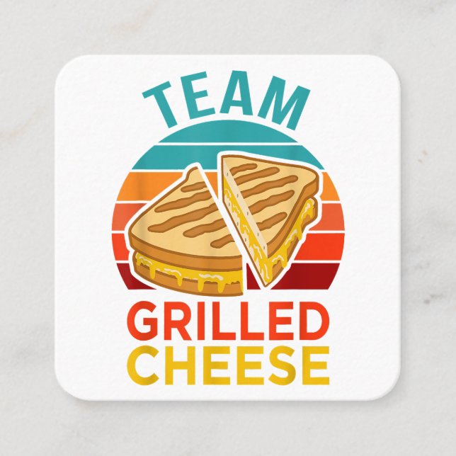 Team Grilled Cheese Funny Sandwich Älskare Graphic Fyrkantigt Visitkort (Framsida)