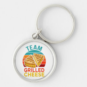 Team Grilled Cheese Funny Sandwich Älskare Graphic Rund Silverfärgad Nyckelring