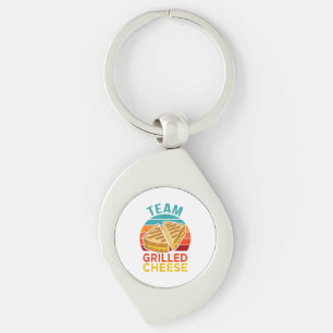 Team Grilled Cheese Funny Sandwich Älskare Graphic Swirl Silverfärgad Nyckelring