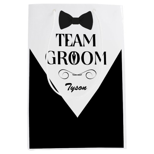 Team Groom - Anpassningsbar Marskalkars Gift Bags (Framsidan)