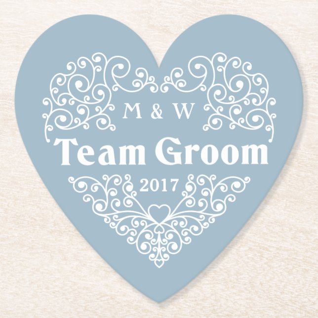 Team Groom anpassningsbar-monogram och pappert und Underlägg Papper (Framsida)