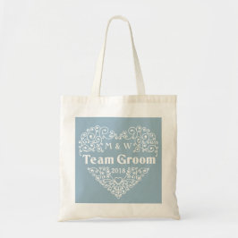 Team Groom anpassningsbar-monogram och tote bags-å Tygkasse