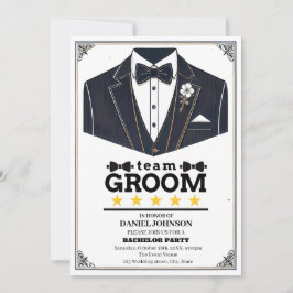 Team Groom Bachelor Party-inbjudan Inbjudningar