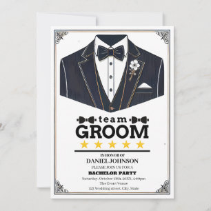 Team Groom Bachelor Party-inbjudan Inbjudningar