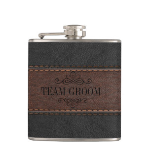 Team Groom Black & Brown Leather Fickplunta