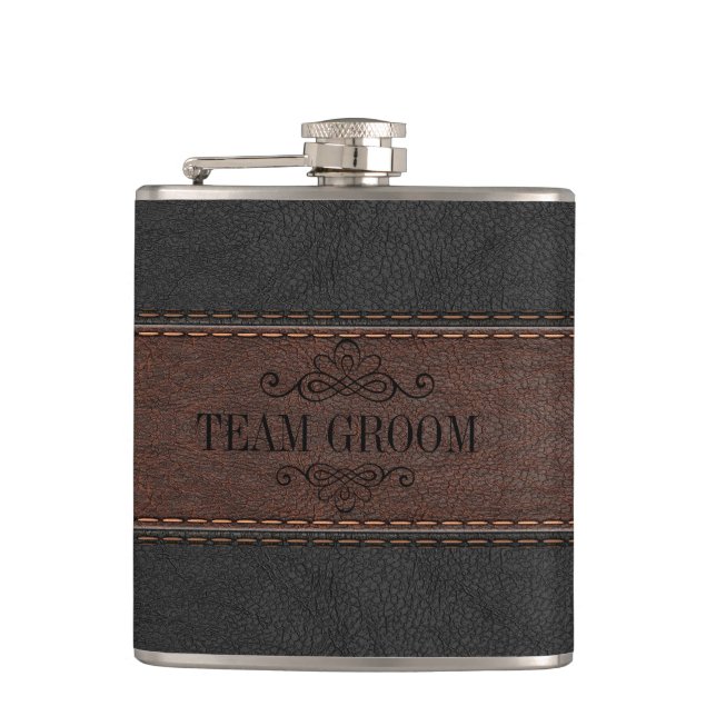 Team Groom Black & Brown Leather Fickplunta (Framsidan)
