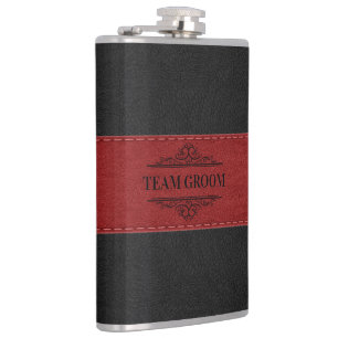 Team Groom Black & Red Leather 2 Fickplunta