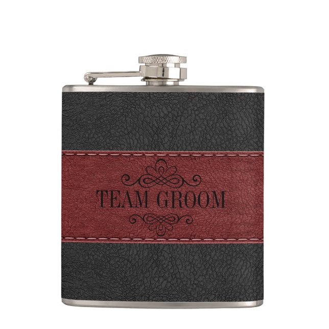 Team Groom Black & Red Leather Fickplunta (Framsidan)