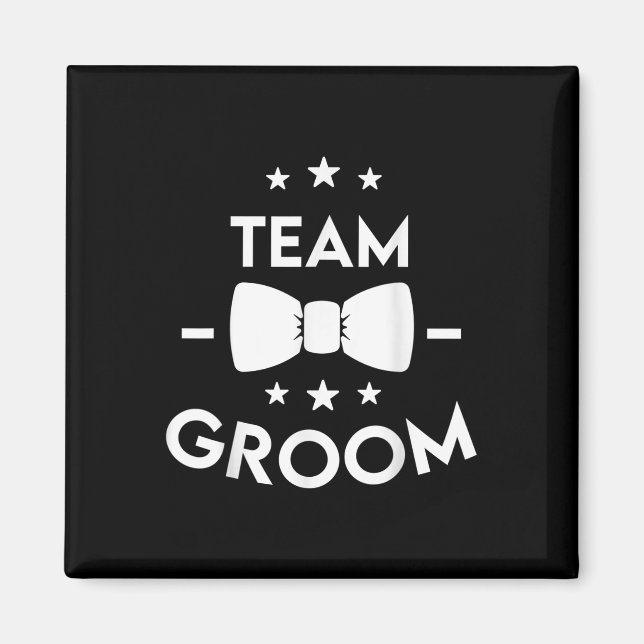Team Groom Bröllopsfest Gift Magnet (Framsidan)