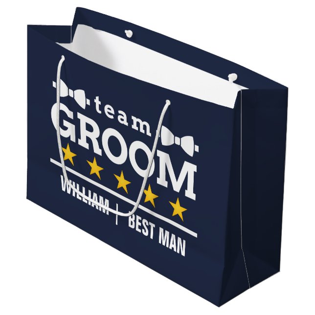 Team Groom | Groomsman | Bachelor | Blå flotta (Framsidan Vinklad)