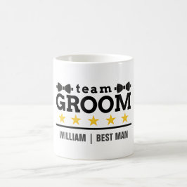 Team Groom | Groomsman | Bachelor | Svartvit Kaffemugg