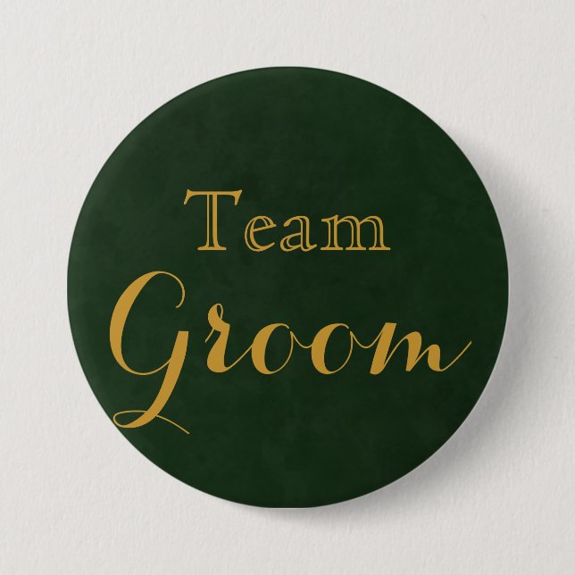 Team Groom guld Bröllop Knapp (Framsida)