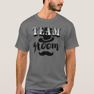 Team Groom Hand Lettered Retro Top hat Mustache Tröja