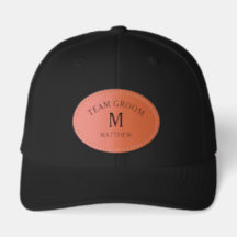 Team Groom Hats for Wedding with Initial and Name
