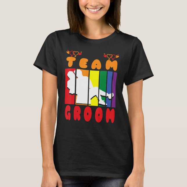 Team Groom Husband Crew same gender love T Shirt (Framsida)