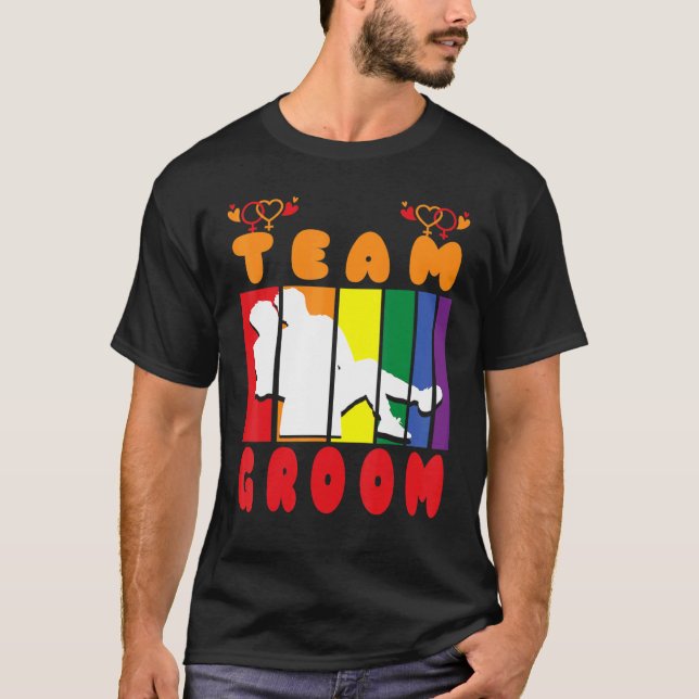 Team Groom Husband Crew same gender love T Shirt (Framsida)