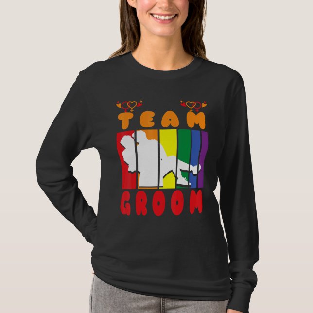 Team Groom Husband Crew same gender love T Shirt (Framsida)