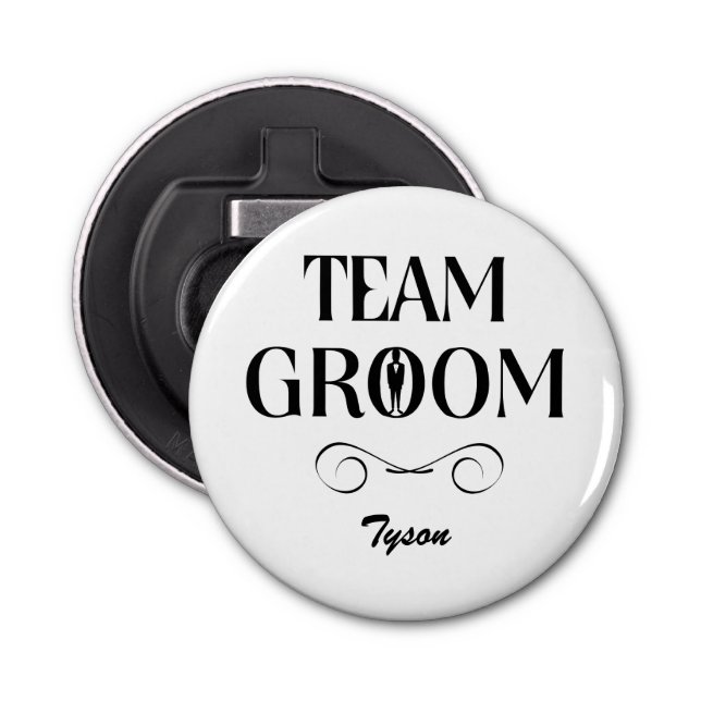 Team Groom - Kreativ Gifts för Marskalkar Flasköppnare (Framsidan)
