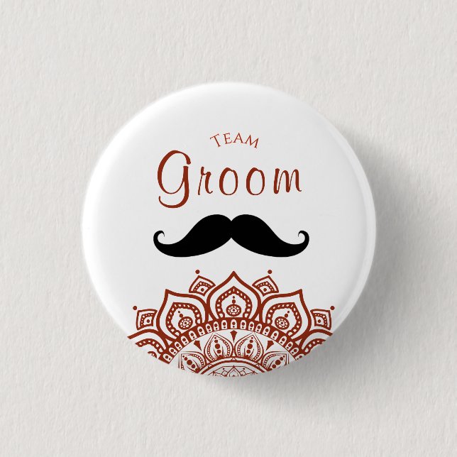 Team Groom ladkewale badge  Button Knapp (Framsida)