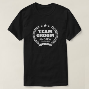 Team Groom-mörk för bachelor Party-skjorta för mar T Shirt
