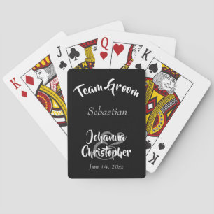 Team Groom Roligt Groomsman Favor Black Bröllop Casinokort