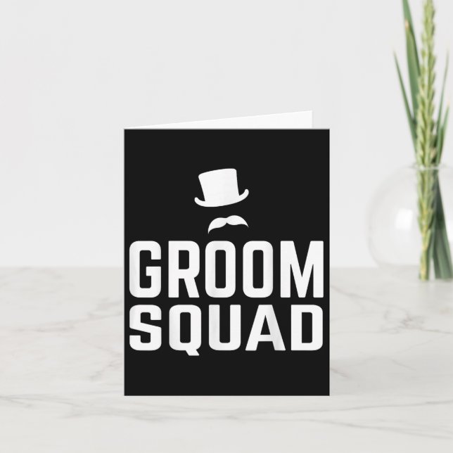 Team Groom Squad Bröllop Bachelor Party Gift Marri Kort (Framsida)