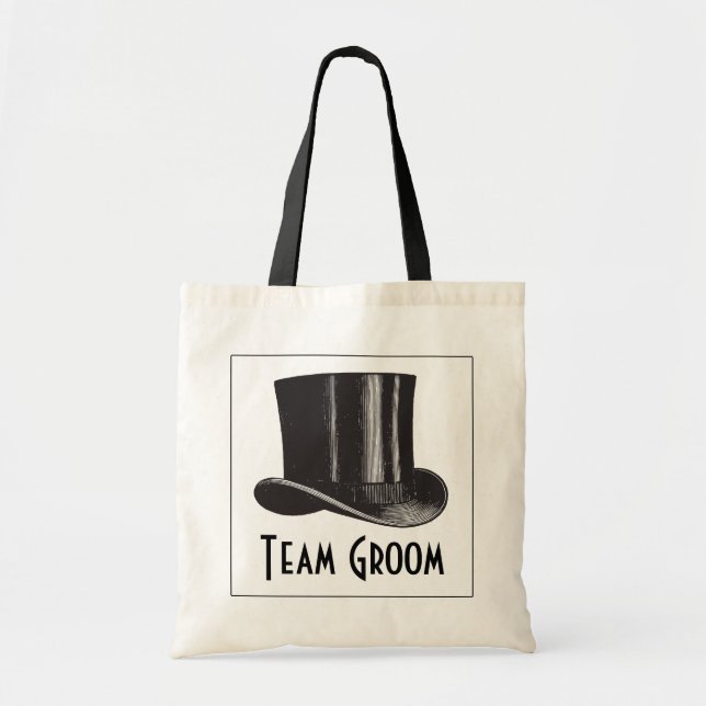 Team Groom Steampunk Top hat Tygkasse (Framsidan)