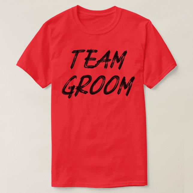Team Groom svart T Shirt (Design framsida)