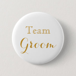 Team Groom White Guld Bröllop Knapp