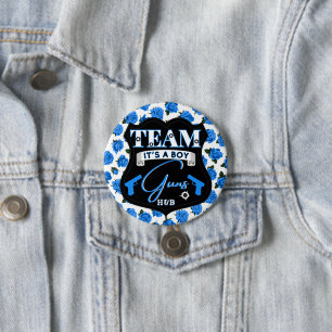 Team GUNS Guns eller Ro Gender Reveal Baby Shower Knapp