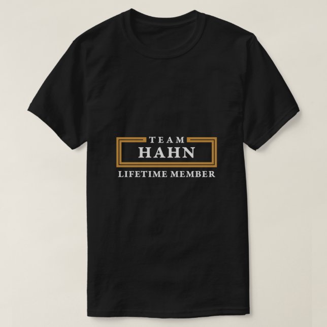 Team Hahn Livstidsmedlem Efternamn Shirt  T (Design framsida)