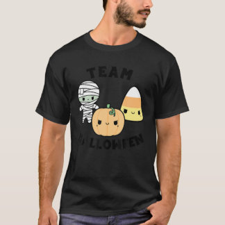 Team Halloween Kawaii Mummy Candy corn Pumpkin T Shirt