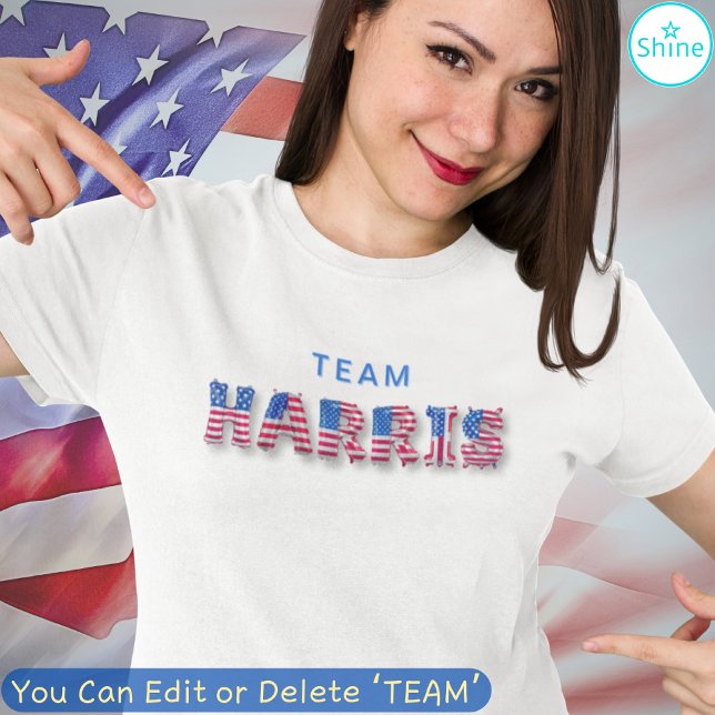TEAM HARRIS Kamala Harris US Flagga Balloon Alphab T Shirt (Skapare uppladdad)
