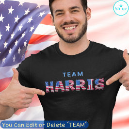 TEAM HARRIS Kamala Harris US Flagga Balloon Alphab T Shirt
