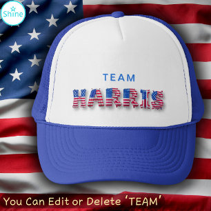 TEAM HARRIS Kamala Harris USA flagga Balloon Brev Keps
