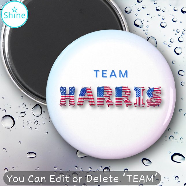 TEAM HARRIS Kamala Harris USA flagga Balloon Brev Magnet (Skapare uppladdad)