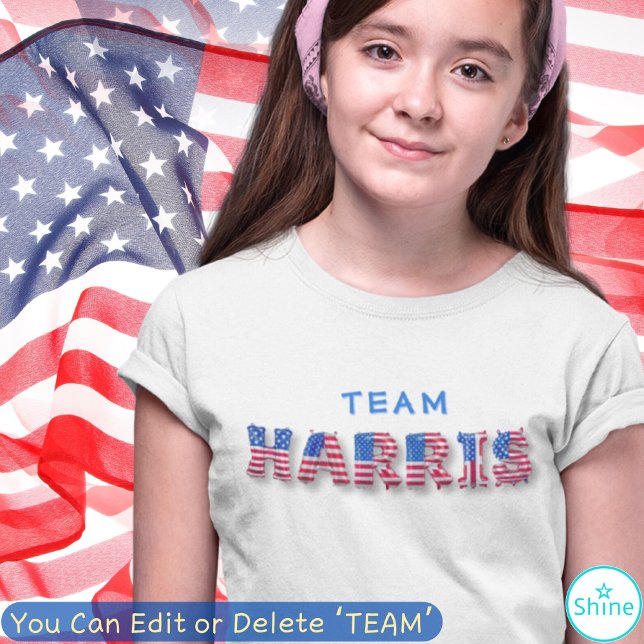 TEAM HARRIS US Flagga Balloon Brev Kamala Harris T Shirt (Skapare uppladdad)