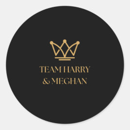 TEAM HARRY & MEGHAN MED GULD KRONA RUNT KLISTERMÄRKE