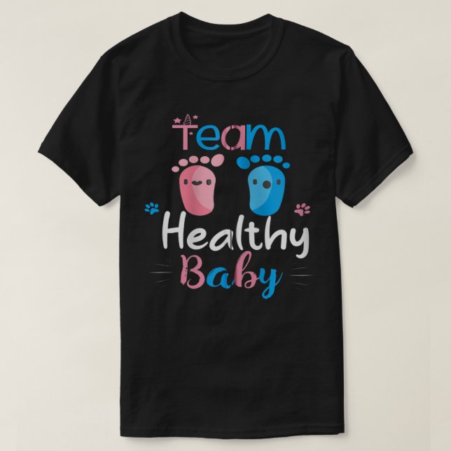 Team Healthy Baby , Gender-show, matchande familj T Shirt (Design framsida)