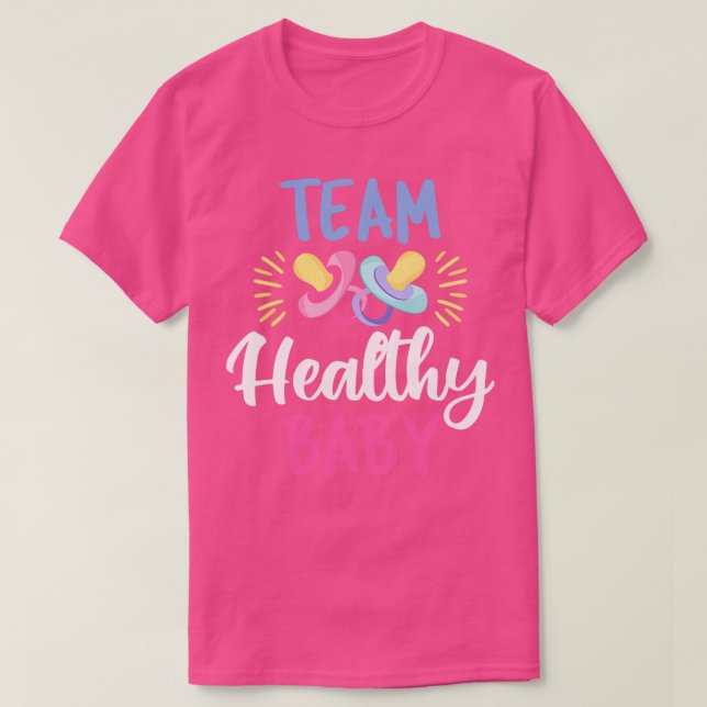 Team Healthy Baby IV Gravid Baby Shower för  T Shirt (Design framsida)