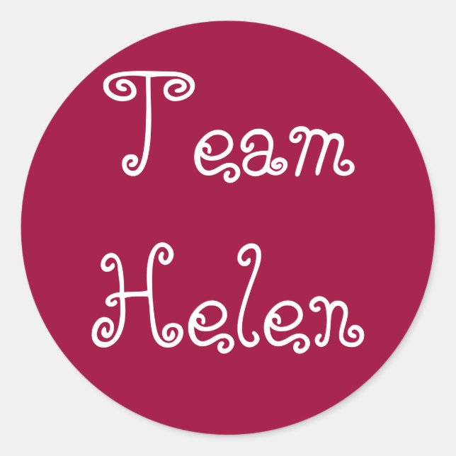 Team Helen-dekal Runt Klistermärke (Framsida)
