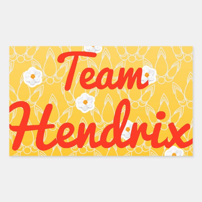 Team Hendrix Rektangulärt Klistermärke (Framsida)