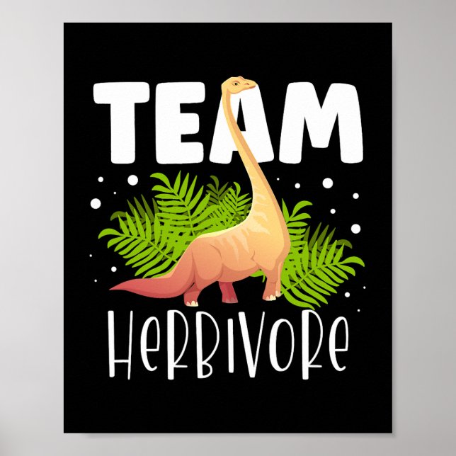 Team Herbivore Brachiosaurus Dinosaur Future Paleo Poster (Framsidan)