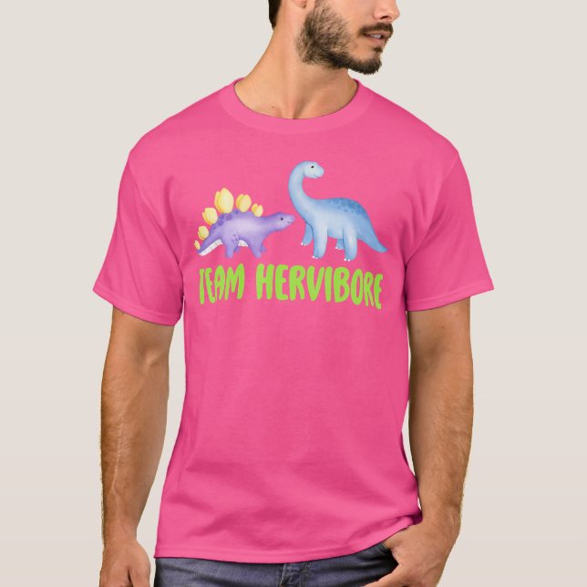 Team Herbivore Cute Dinosaur Kids Paleo Enthusiast T Shirt (Framsida)