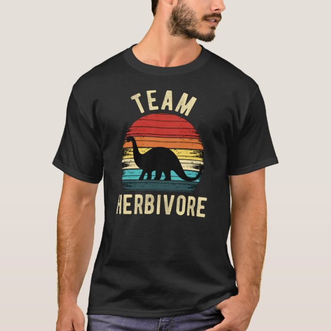 Team Herbivore Retro vegan T Shirt (Framsida)
