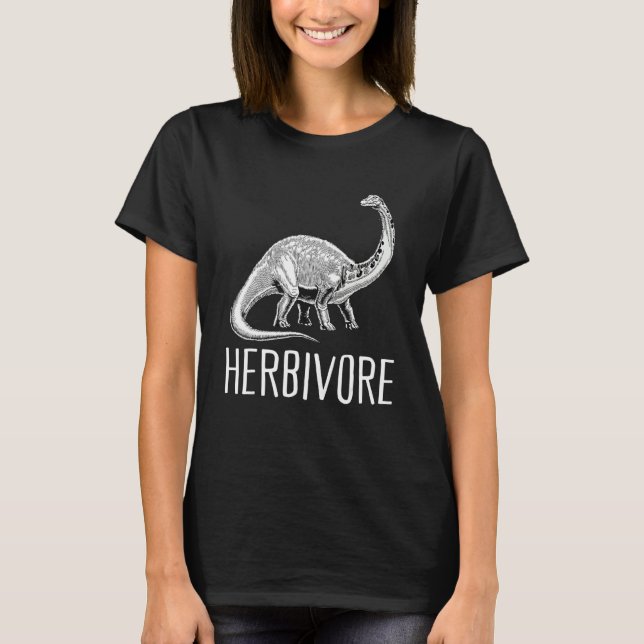 Team Herbivore Vegan Brontosaurus Vegetarian Plant T Shirt (Framsida)