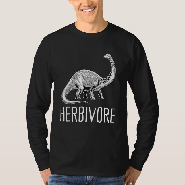 Team Herbivore Vegan Brontosaurus Vegetarian Plant T Shirt (Framsida)