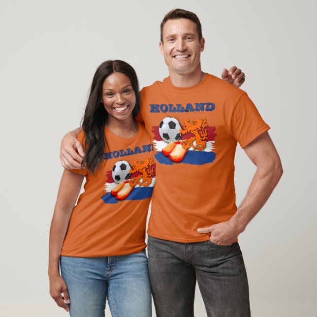 Team Holland Nederländerna Fotbollsfan Orange T Shirt (Unisex)